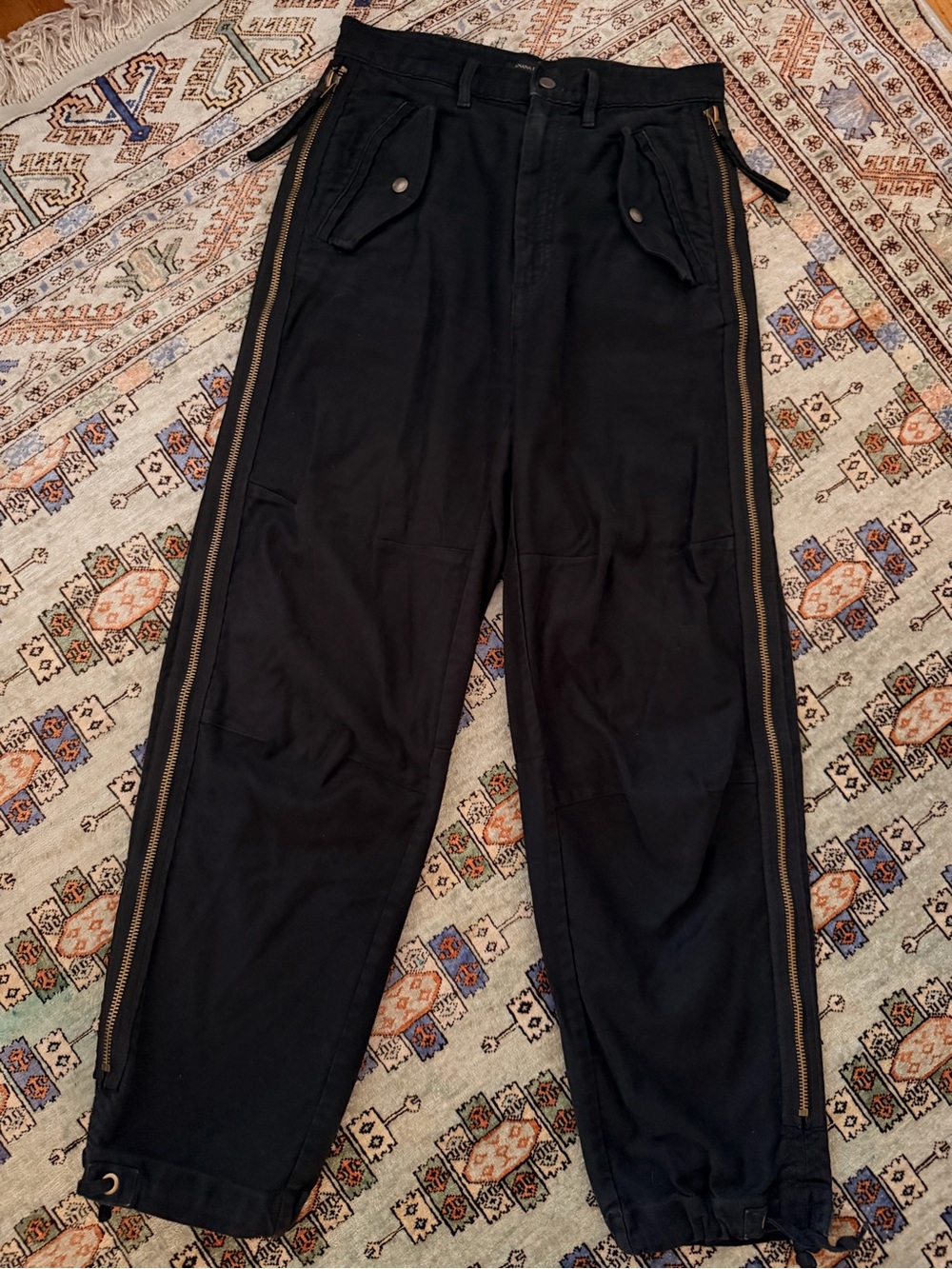 Banana Republic Black Cargo Pants with Side Zippers